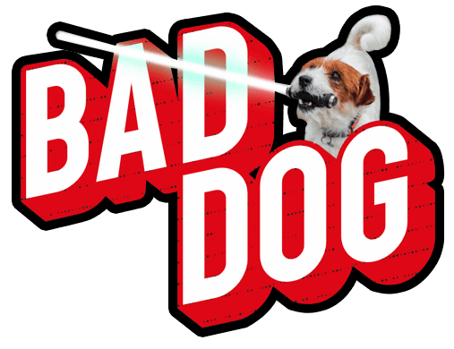 BAD DOG" text featuring a small dog playfully biting a lightsaber, cleverly illustrating the power and reach of integrated marketing communication.