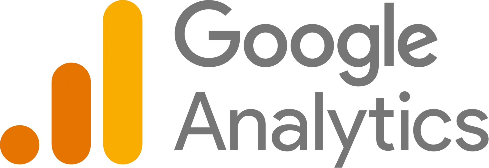 The Google Analytics logo features an orange bar chart icon alongside the text "Google Analytics" in grey, embodying Integrated Marketing Solutions that drive seamless business growth.