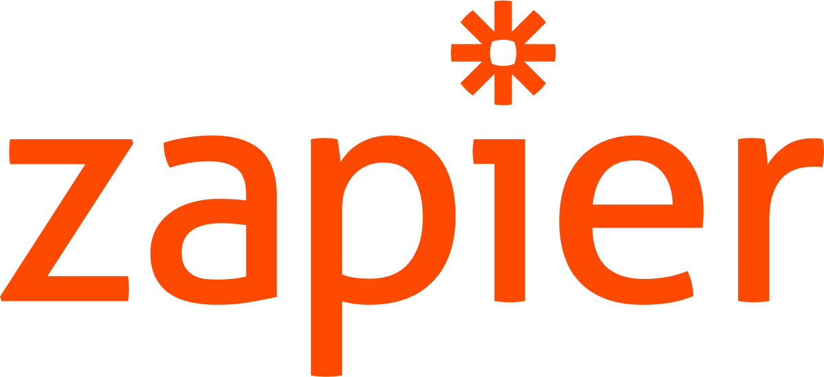 The Zapier logo features orange text with a stylized asterisk above the letter "i", symbolizing seamless systems that drive business growth.