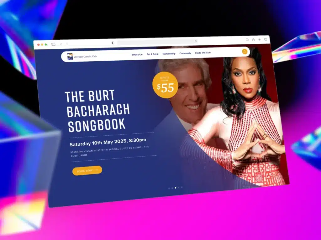 Experience "The Burt Bacharach Songbook" concert at Liverpool Catholic Club on Saturday, May 10, 2025. Tickets are $55 for an unforgettable night with two talented performers. Explore our new website by Spark Interact and click "Book Now" to secure your seats!.