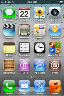 IPhone home screen displaying various app icons, including Messages, Calendar, Photos, Camera, Maps, Weather, and others, with a Liquid Glass-inspired raindrop wallpaper in the background showcasing sleek Apple digital design.