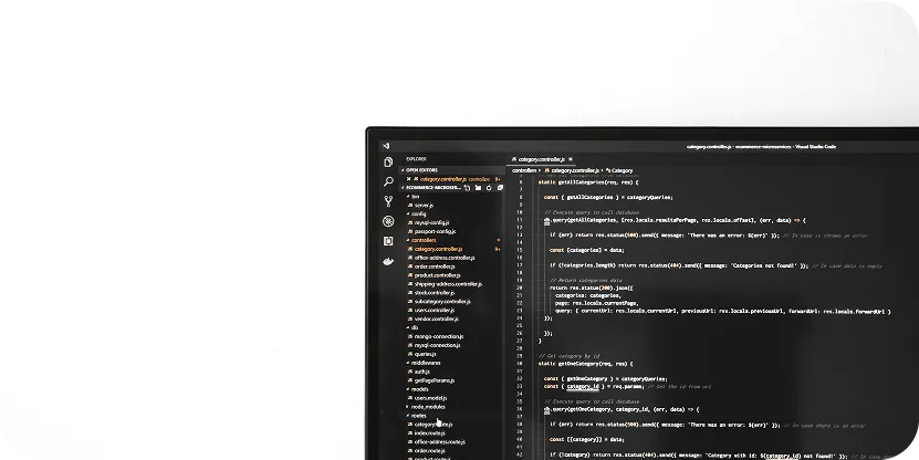 A computer monitor displays lines of code in a dark-themed code editor, highlighting website maintenance tasks for 2025 against a white background.