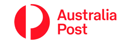 Australia Post logo featuring a red stylized "P" symbol on the left and the words "Australia Post" in red text on the right.