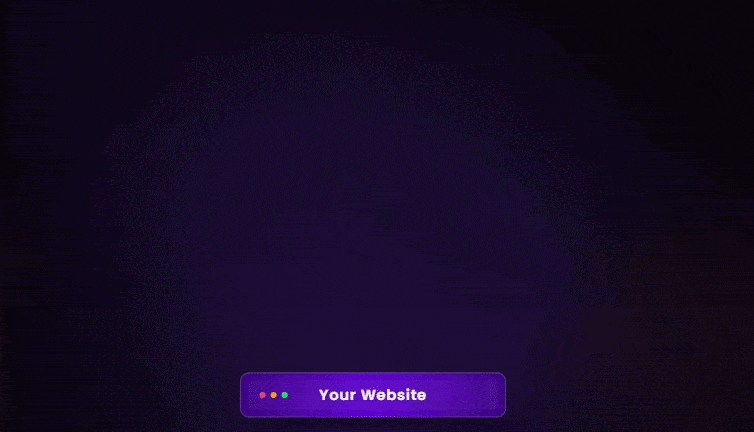 Animated graphic showing a search bar labeled "Your Website" with a rocket launching upward, symbolizing website growth or launching a website—perfect for illustrating smooth website management or managing websites effectively.